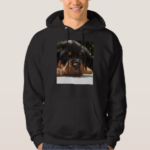 Cute Close Up Of A Sleepy Rottweiler Puppy Hoodie