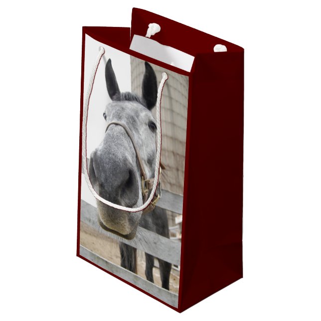 Cute Close up of Horses Small Gift Bag (Back Angled)