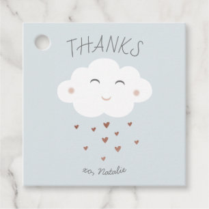 Cute cloud baby shower favour tags