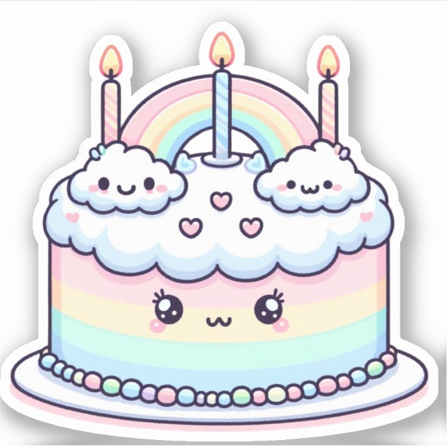 cute cloud birthday cake (Front)
