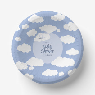Cute Cloud Nine 9 Baby Shower Whimsical Party Paper Plate