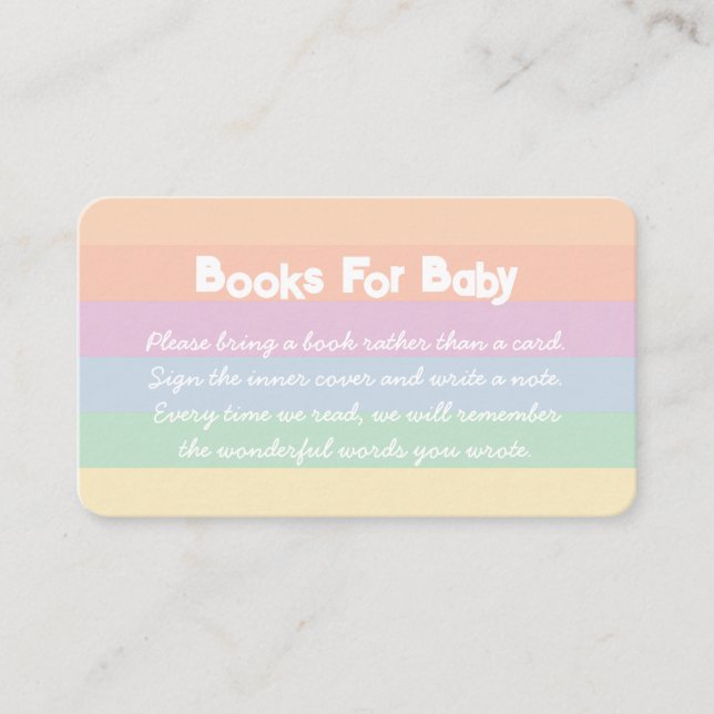 Cute Cloud Raindrops Baby Shower Books For Baby Enclosure Card (Front)