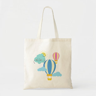 Cute Cloud Sky Air Balloon Design Tote Bag