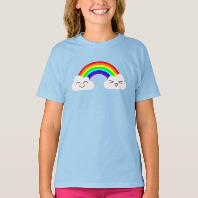 Cute Clouds and a Rainbow T-Shirt (Front)