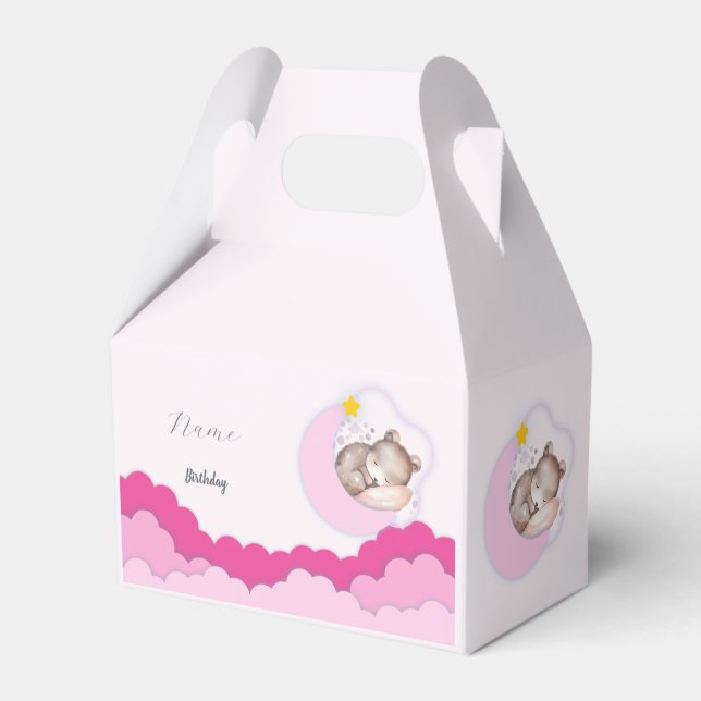 Cute Clouds Birthday Party Decorations Favour Box (Front Side)