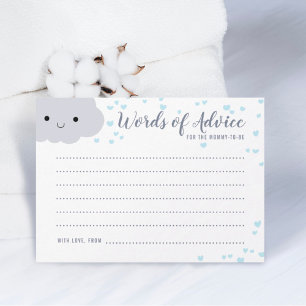 Cute Clouds Family Couples Baby Shower Advice Card