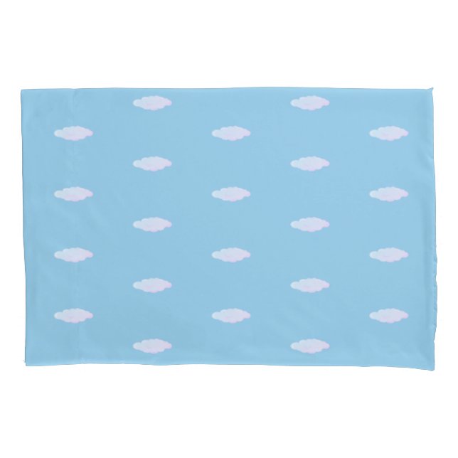 Cute Clouds on Light Blue Pillowcase (Front)