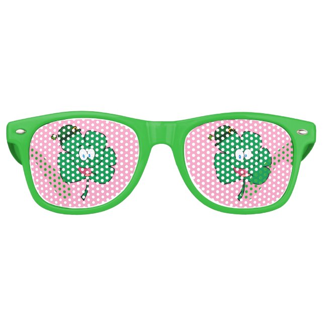 Cute Clover Face Retro Sunglasses (Front)