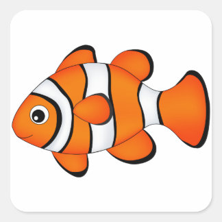 cute clown fish square sticker