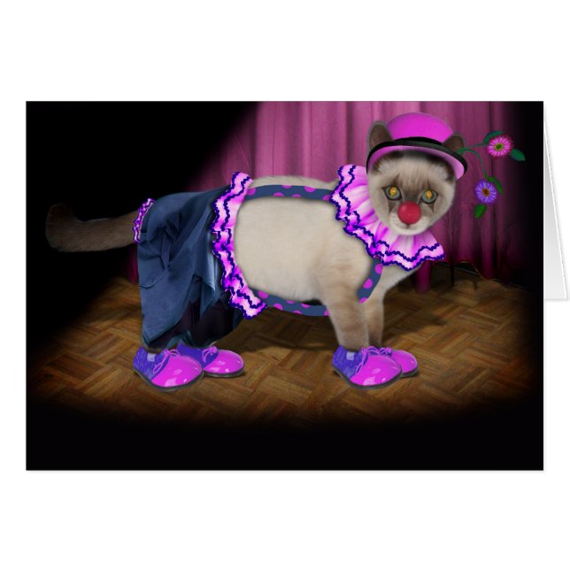 Cute Clown Kitty (Front Horizontal)