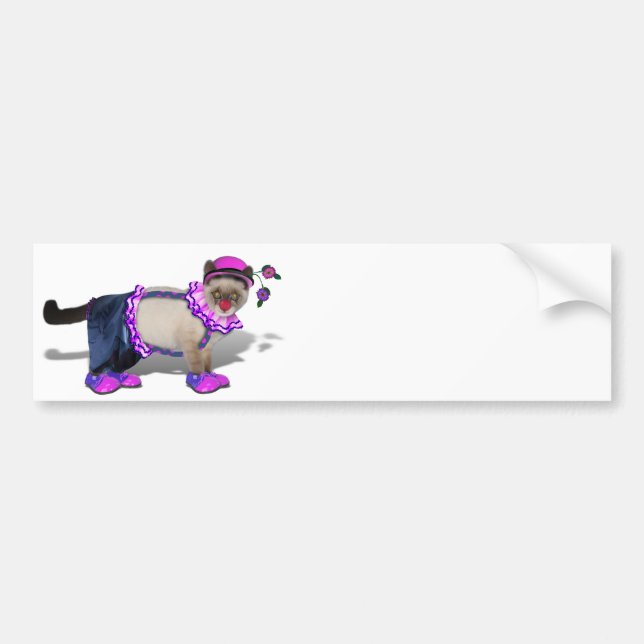 Cute Clown Kitty Bumper Sticker (Front)