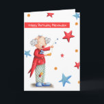 Cute Clown Personalised Happy Birthday Card<br><div class="desc">Personalised birthday card with an illustration of a cute clown. Birthday cards with clowns don't have to be scary. Personalise it with your own message. Illustrated and designed by Patricia Alvarez.</div>