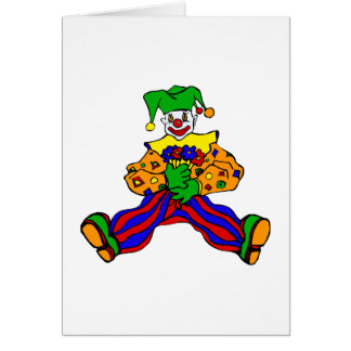 Cute clown with flowers