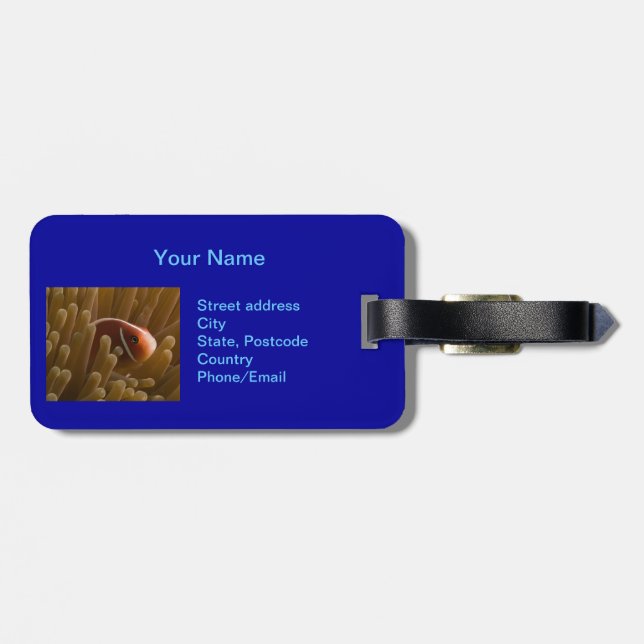 Cute Clownfish Luggage Tag (Back Horizontal)