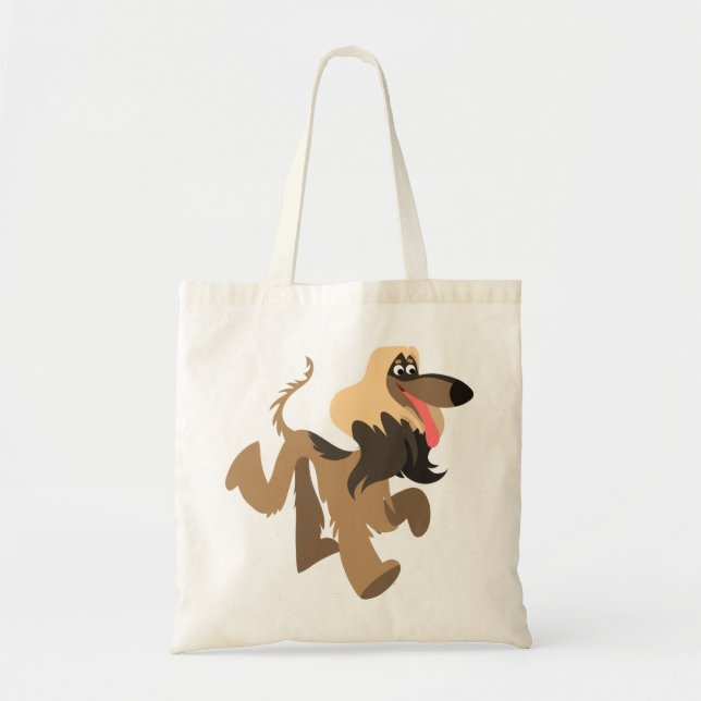 Cute Clownish Cartoon Afghan Hound Bag (Front)
