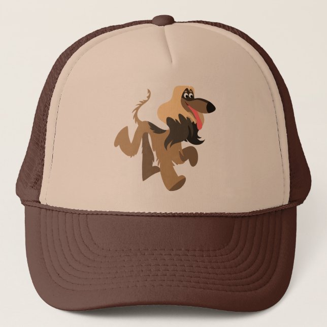 Cute Clownish Cartoon Afghan Hound Hat (Front)