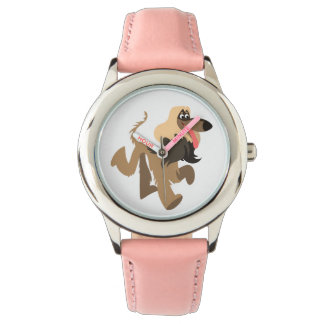 Cute Clownish Cartoon Afghan Hound Watch