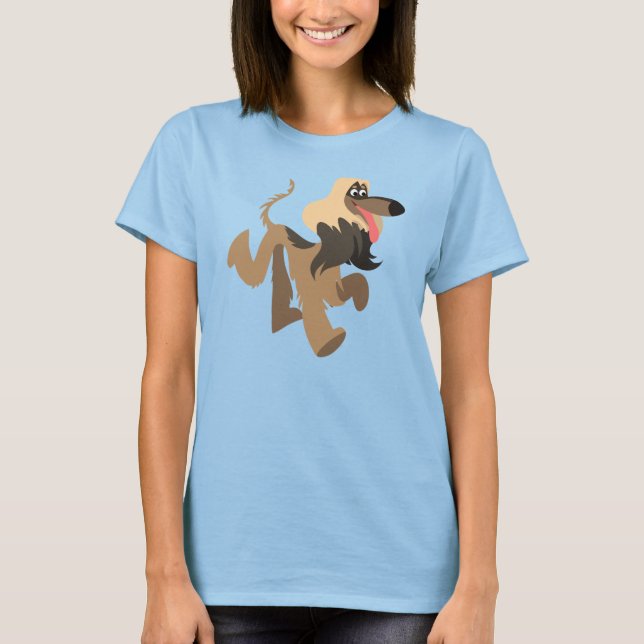 Cute Clownish Cartoon Afghan Hound Women T-Shirt (Front)
