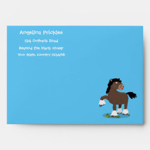 Cute Clydesdale draught horse cartoon illustration Envelope