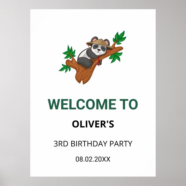 Cute Coala Wild Animal Jungle Kid Birthday Welcome Poster (Front)