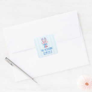 Cute Coastal Hand Drawn Lobster  Square Sticker