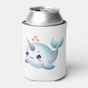 Cute/coastal/nautical narwhal can cooler