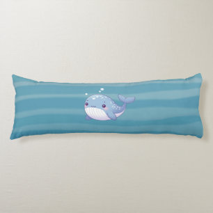 Cute, coastal/nautical whale body cushion
