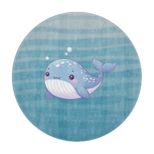 Cute, coastal/nautical whale cutting board