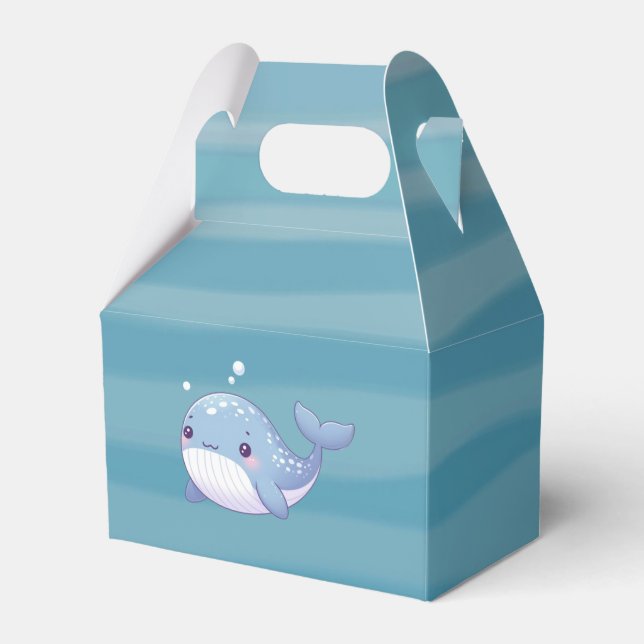Cute, coastal/nautical whale favour box (Front Side)