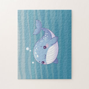 Cute, coastal/nautical whale jigsaw puzzle