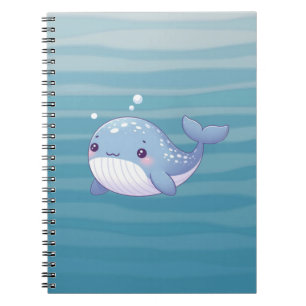 Cute, coastal/nautical whale notebook
