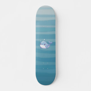 Cute, coastal/nautical whale skateboard