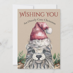 Cute Coastal Otter Holiday Greeting
