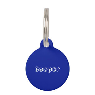 Cute cobalt blue custom name contact info dog cat pet tag