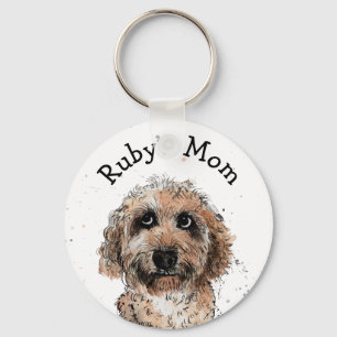Cute cockapoo dog Keyring funny customised spoodle