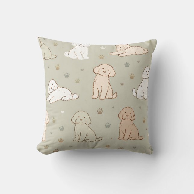 Cute Cockapoo Pattern Cushion (Front)