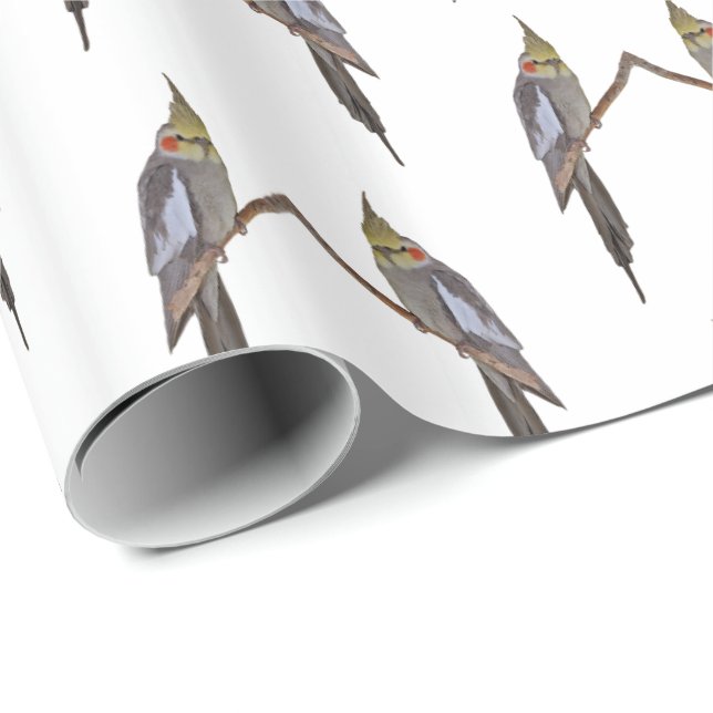 Cute Cockatiel Frenzy Wrapping Paper (Roll Corner)