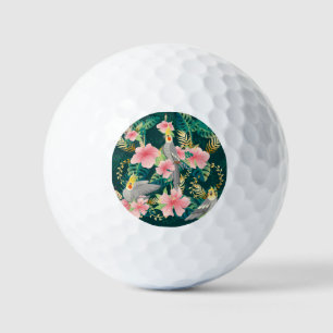 Cute Cockatiel Parrot Vintage Pattern Golf Balls