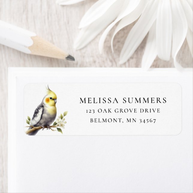 Cute Cockatiel Return Address Label (Insitu)