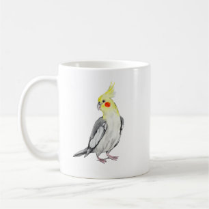Cute Cockatiel watercolor parrot. Coffee Mug