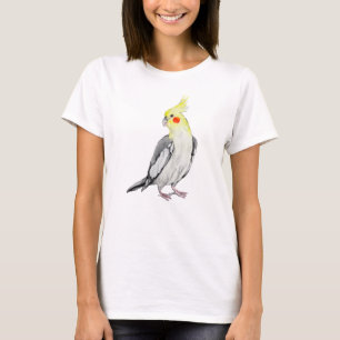 Cute Cockatiel Watercolor Parrot. T-Shirt