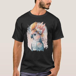 Cute Cockatoo Parrot Bird Flower Crown Pet Birds T-Shirt