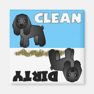 Cute Cocker Spaniel Clean Dirty Dishwasher Magnet