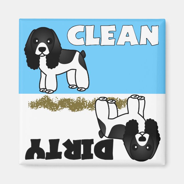 Cute Cocker Spaniel Clean Dirty Dishwasher Magnet (Front)