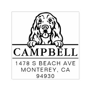 Cute Cocker Spaniel Custom Dog Address   Self-inking Stamp