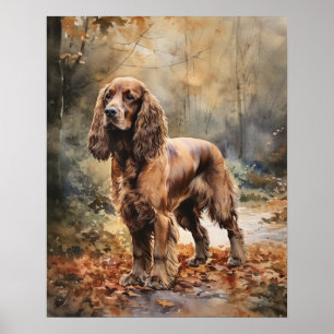 Cute Cocker Spaniel Dog Art Print Poster