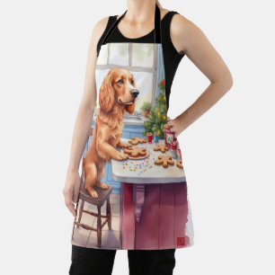 Cute Cocker Spaniel Gingerbread Baking Christmas Apron