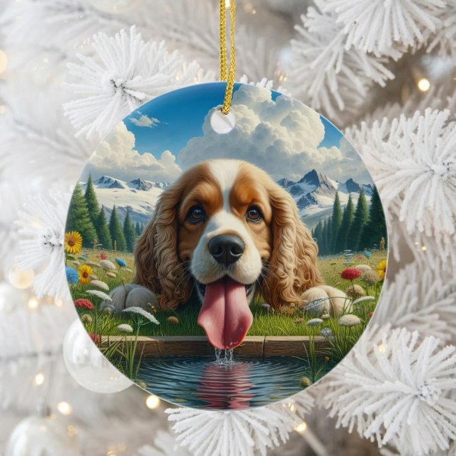 Cute Cocker Spaniel Keepsake Ceramic Tree Decoration (Creator Uploaded)