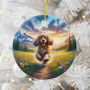 Cute Cocker Spaniel Keepsake Ceramic Tree Decoration