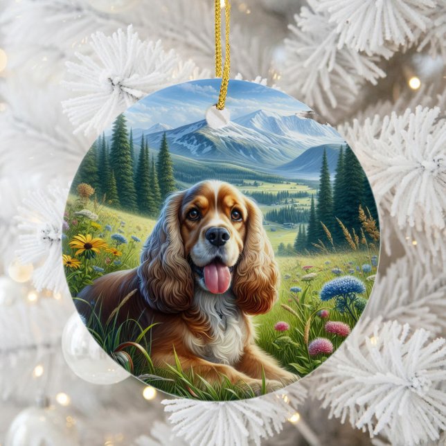Cute Cocker Spaniel Keepsake Ceramic Tree Decoration (Creator Uploaded)